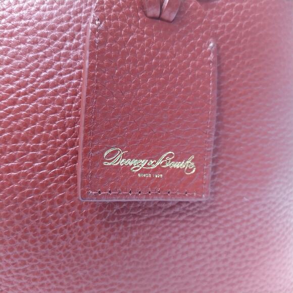 Dooney & Bourke Red Pebbled Leather Double Handles Tote Shoulder Bag - Picture 5 of 16